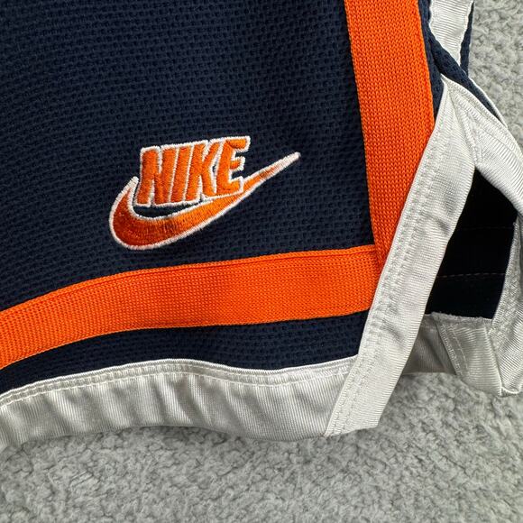 Vintage Nike Basketball Shorts Men's Medium Navy Orange Mesh Athletic Active - Picture 2 of 10